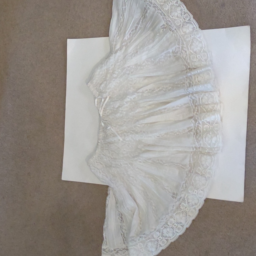 Joie silk blend off white/ cream lined full lace eyelet skirt size small